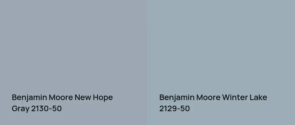 Benjamin Moore New Hope Gray 2130-50 vs Benjamin Moore Winter Lake 2129-50