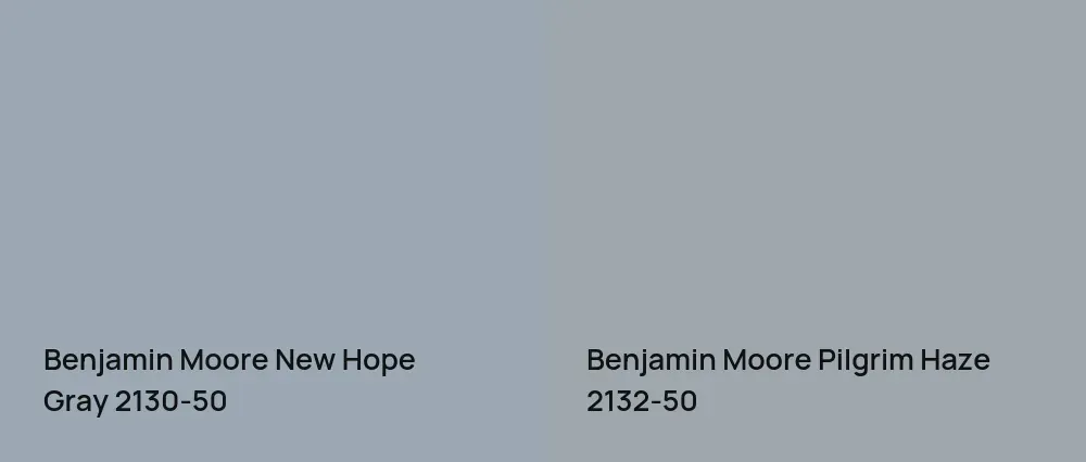 Benjamin Moore New Hope Gray 2130-50 vs Benjamin Moore Pilgrim Haze 2132-50