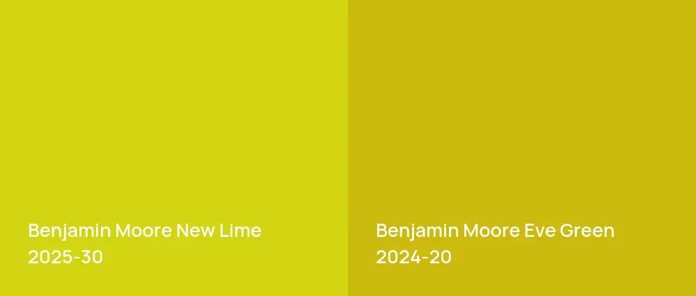 Benjamin Moore New Lime 2025-30 vs Benjamin Moore Eve Green 2024-20