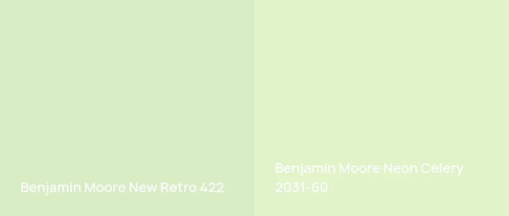 Benjamin Moore New Retro 422 vs Benjamin Moore Neon Celery 2031-60