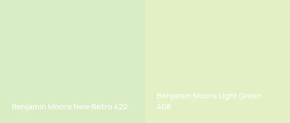 Benjamin Moore New Retro 422 vs Benjamin Moore Light Green 408