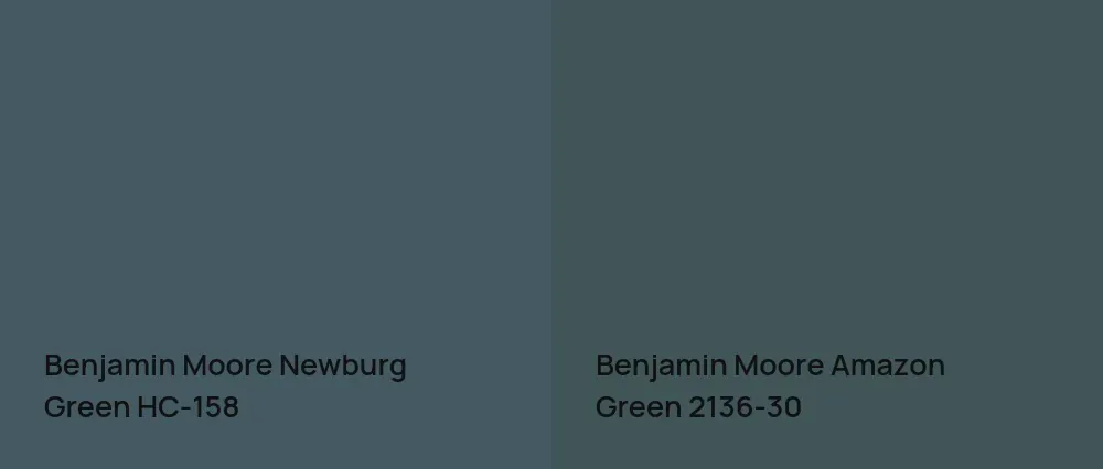 Benjamin Moore Newburg Green HC-158 vs Benjamin Moore Amazon Green 2136-30