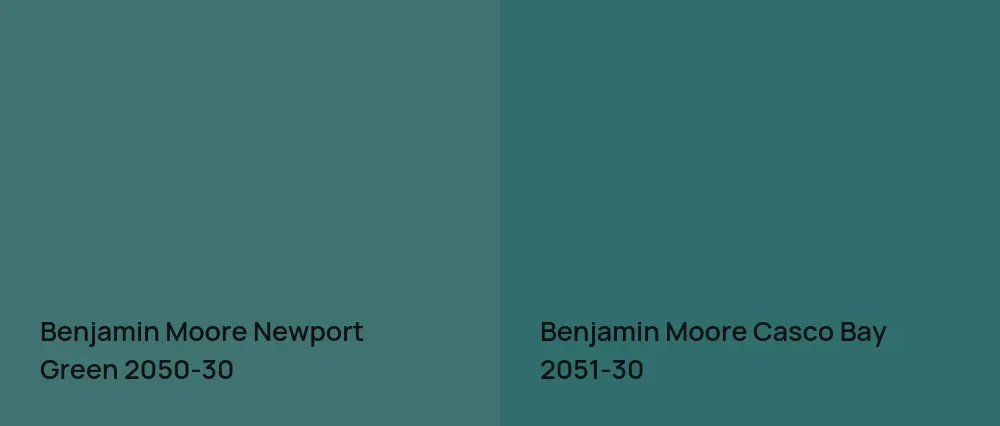 Benjamin Moore Newport Green 2050-30 vs Benjamin Moore Casco Bay 2051-30