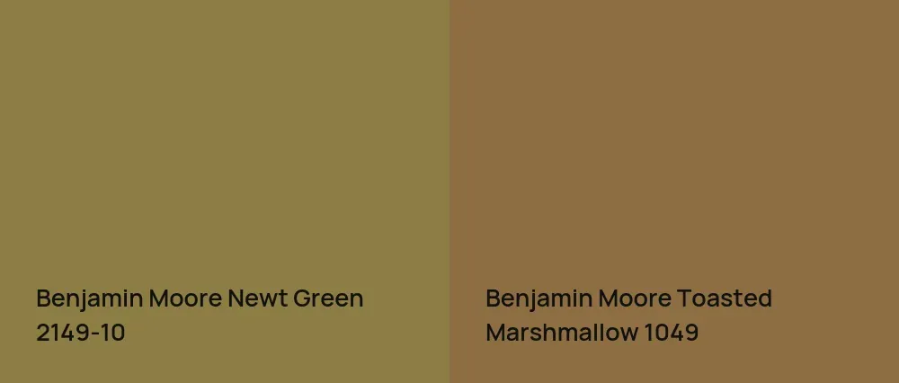 Benjamin Moore Newt Green 2149-10 vs Benjamin Moore Toasted Marshmallow 1049