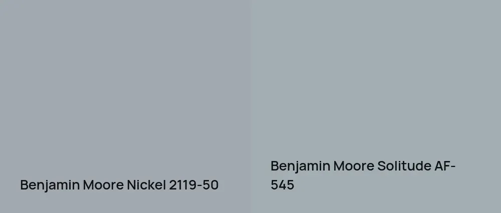 Benjamin Moore Nickel 2119-50 vs Benjamin Moore Solitude AF-545