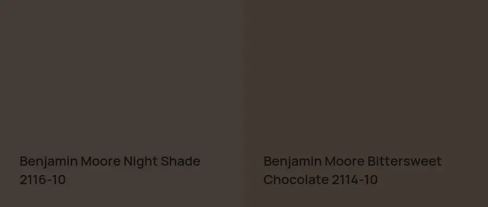 Benjamin Moore Night Shade 2116-10 vs Benjamin Moore Bittersweet Chocolate 2114-10