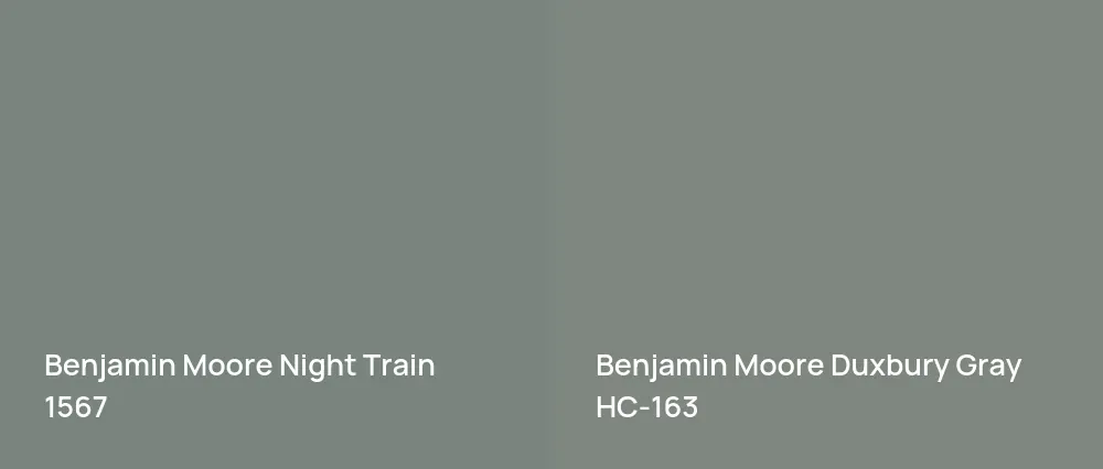 Benjamin Moore Night Train 1567 vs Benjamin Moore Duxbury Gray HC-163