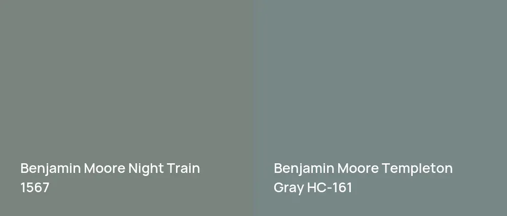 Benjamin Moore Night Train 1567 vs Benjamin Moore Templeton Gray HC-161