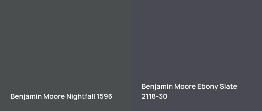 Benjamin Moore Nightfall 1596 vs Benjamin Moore Ebony Slate 2118-30