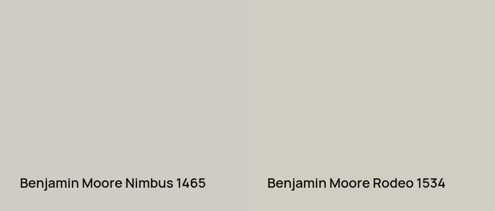 Benjamin Moore Nimbus 1465 vs Benjamin Moore Rodeo 1534