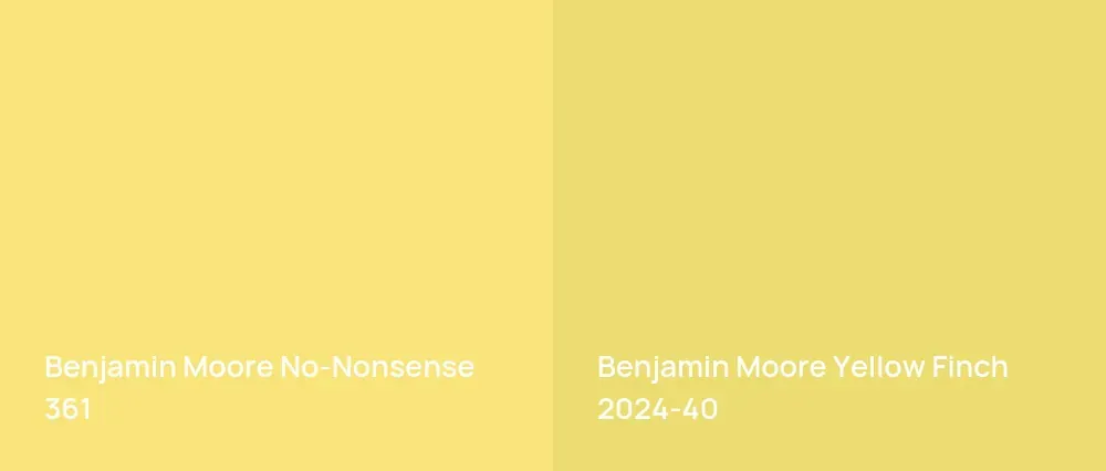 Benjamin Moore No-Nonsense 361 vs Benjamin Moore Yellow Finch 2024-40