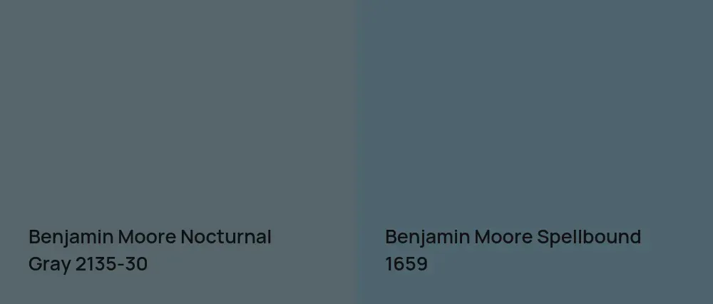 Benjamin Moore Nocturnal Gray 2135-30 vs Benjamin Moore Spellbound 1659