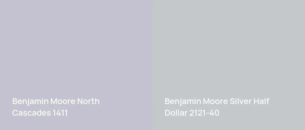 Benjamin Moore North Cascades 1411 vs Benjamin Moore Silver Half Dollar 2121-40