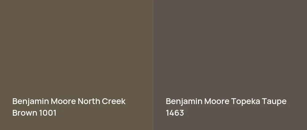 Benjamin Moore North Creek Brown 1001 vs Benjamin Moore Topeka Taupe 1463