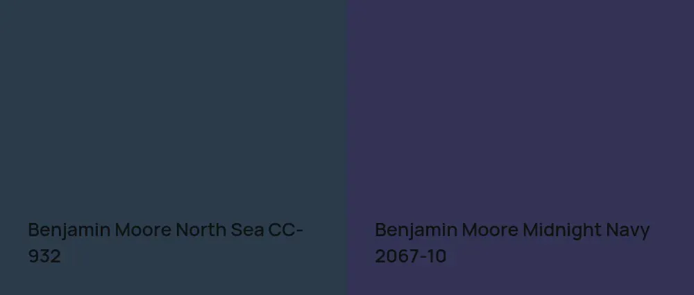 Benjamin Moore North Sea CC-932 vs Benjamin Moore Midnight Navy 2067-10