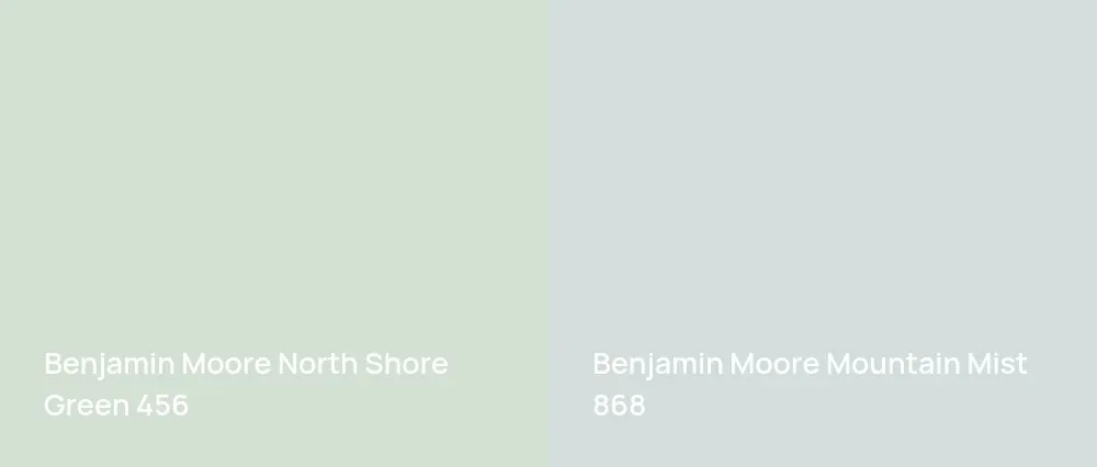 Benjamin Moore North Shore Green 456 vs Benjamin Moore Mountain Mist 868