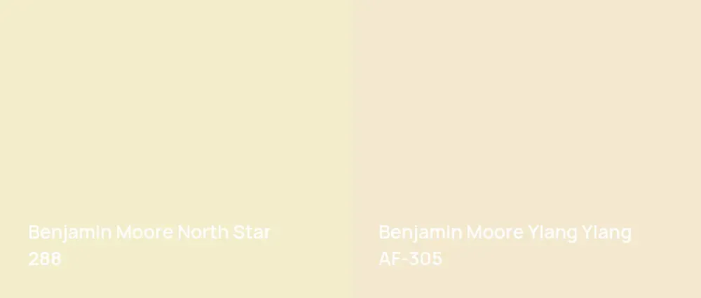 Benjamin Moore North Star 288 vs Benjamin Moore Ylang Ylang AF-305