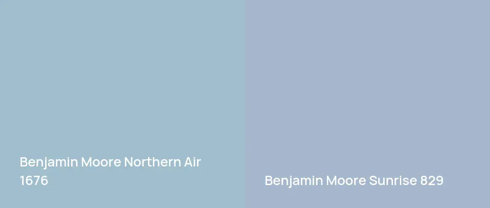 Benjamin Moore Northern Air 1676 vs Benjamin Moore Sunrise 829