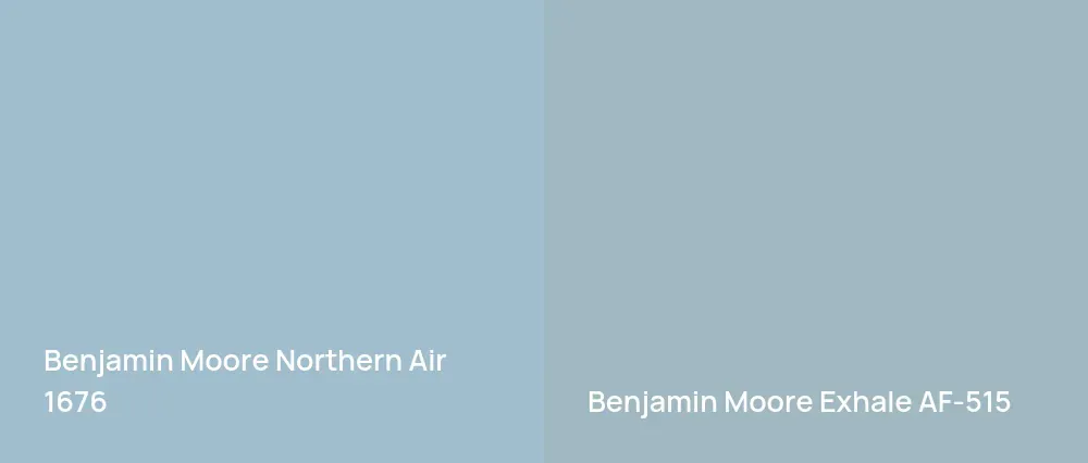 Benjamin Moore Northern Air 1676 vs Benjamin Moore Exhale AF-515