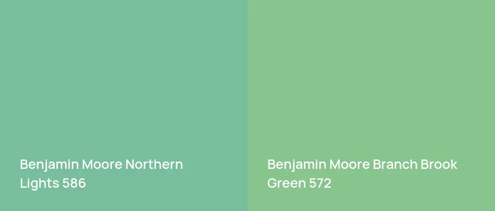 Benjamin Moore Northern Lights 586 vs Benjamin Moore Branch Brook Green 572