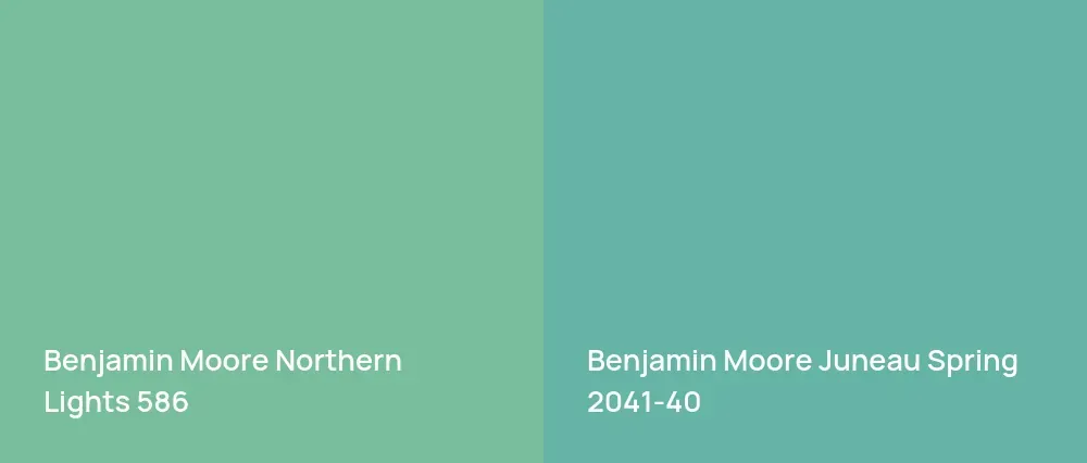 Benjamin Moore Northern Lights 586 vs Benjamin Moore Juneau Spring 2041-40