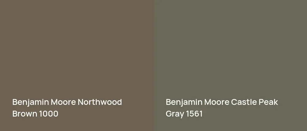 Benjamin Moore Northwood Brown 1000 vs Benjamin Moore Castle Peak Gray 1561