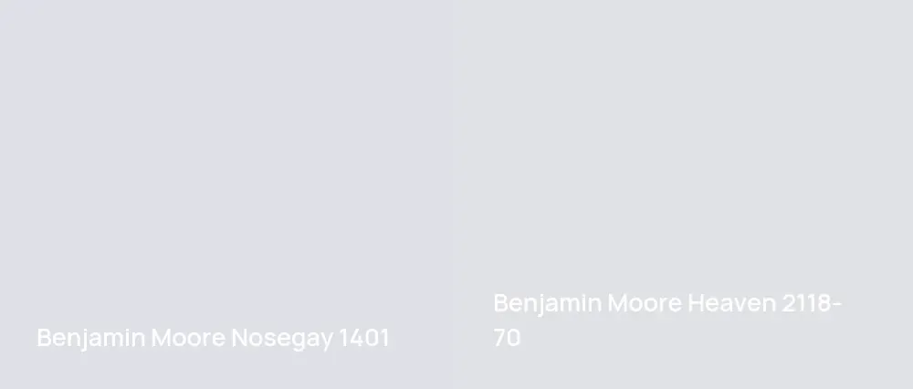 Benjamin Moore Nosegay 1401 vs Benjamin Moore Heaven 2118-70