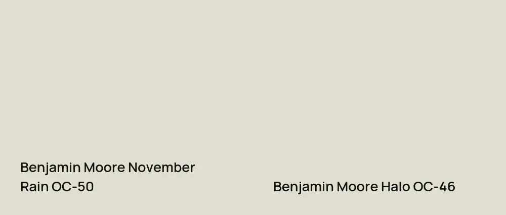 Benjamin Moore November Rain OC-50 vs Benjamin Moore Halo OC-46