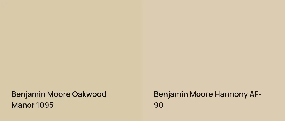 Benjamin Moore Oakwood Manor 1095 vs Benjamin Moore Harmony AF-90
