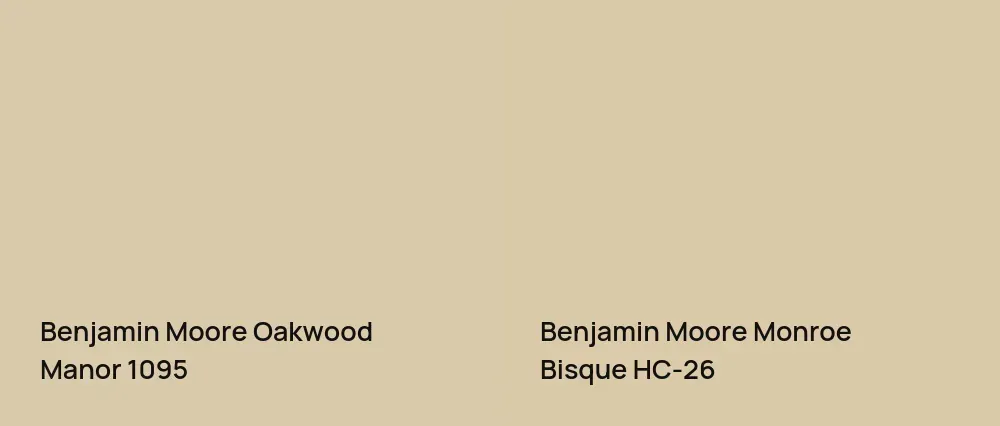 Benjamin Moore Oakwood Manor 1095 vs Benjamin Moore Monroe Bisque HC-26