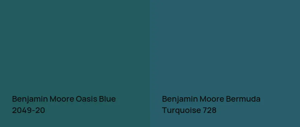 Benjamin Moore Oasis Blue 2049-20 vs Benjamin Moore Bermuda Turquoise 728