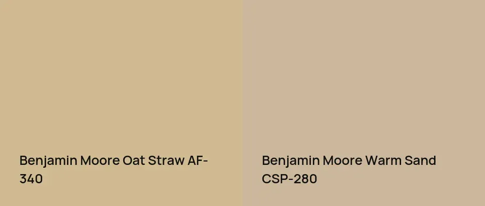 Benjamin Moore Oat Straw AF-340 vs Benjamin Moore Warm Sand CSP-280