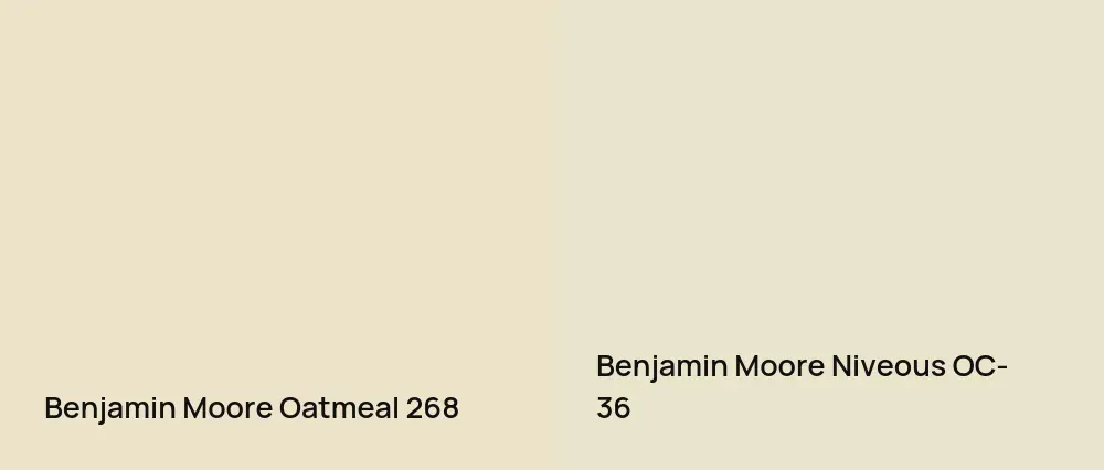 Benjamin Moore Oatmeal 268 vs Benjamin Moore Niveous OC-36