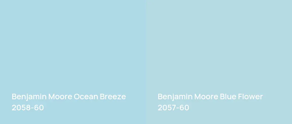 Benjamin Moore Ocean Breeze 2058-60 vs Benjamin Moore Blue Flower 2057-60