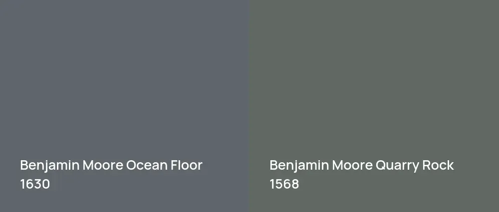Benjamin Moore Ocean Floor 1630 vs Benjamin Moore Quarry Rock 1568