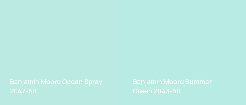Benjamin Moore Ocean Spray 2047-60 vs Benjamin Moore Summer Green 2043-60