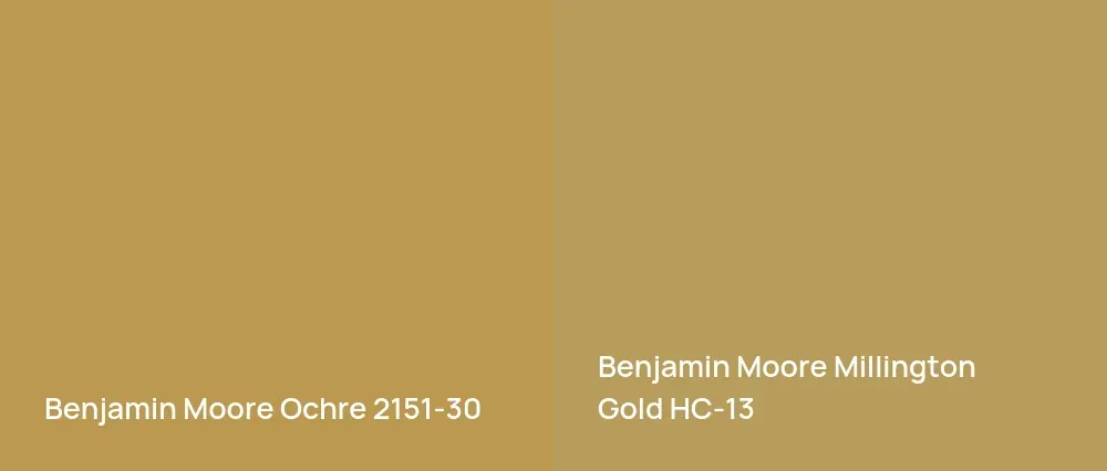 Benjamin Moore Ochre 2151-30 vs Benjamin Moore Millington Gold HC-13