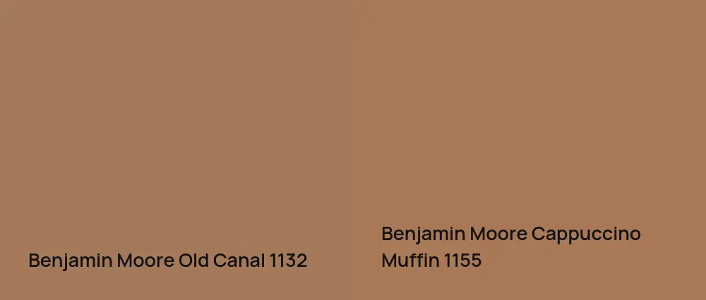 Benjamin Moore Old Canal 1132 vs Benjamin Moore Cappuccino Muffin 1155