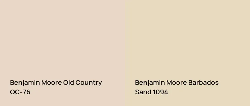 Benjamin Moore Old Country OC-76 vs Benjamin Moore Barbados Sand 1094