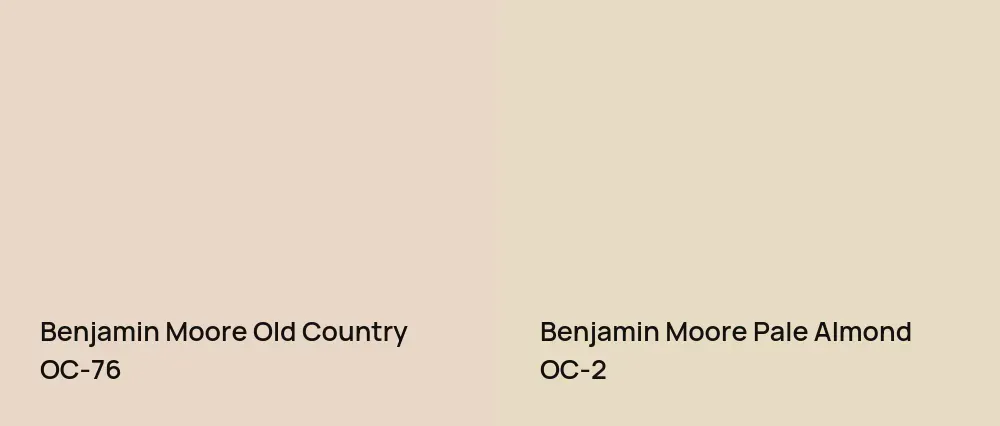 Benjamin Moore Old Country OC-76 vs Benjamin Moore Pale Almond OC-2
