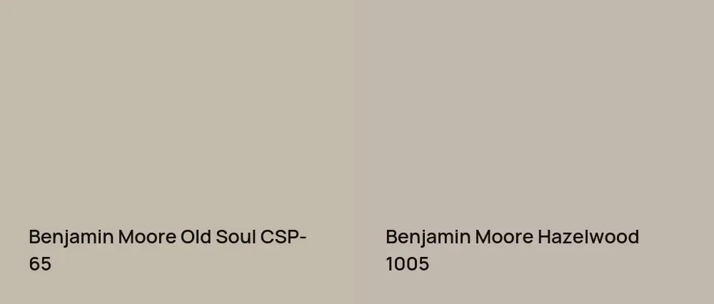 Benjamin Moore Old Soul CSP-65 vs Benjamin Moore Hazelwood 1005
