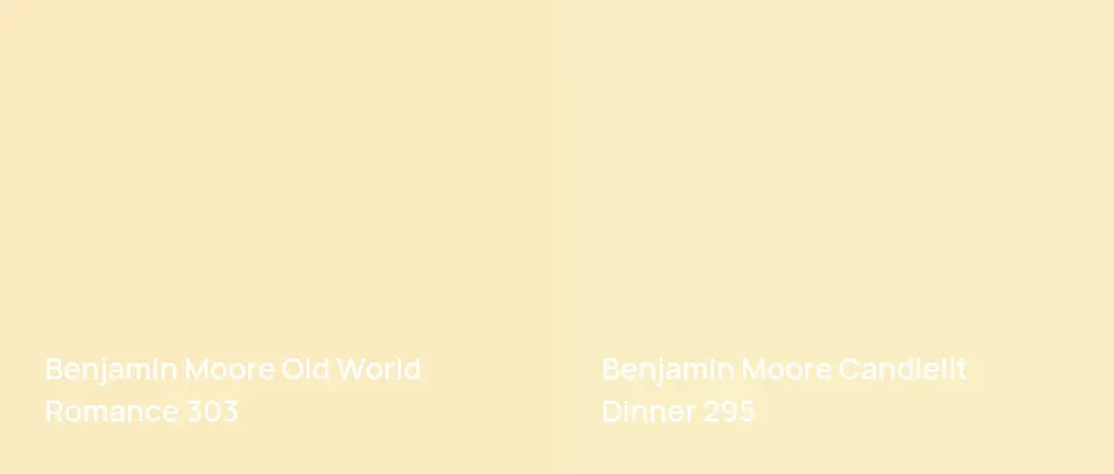 Benjamin Moore Old World Romance 303 vs Benjamin Moore Candlelit Dinner 295
