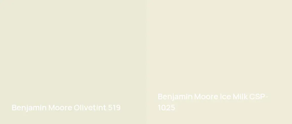Benjamin Moore Olivetint 519 vs Benjamin Moore Ice Milk CSP-1025