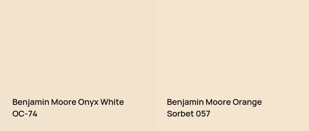 Benjamin Moore Onyx White OC-74 vs Benjamin Moore Orange Sorbet 057