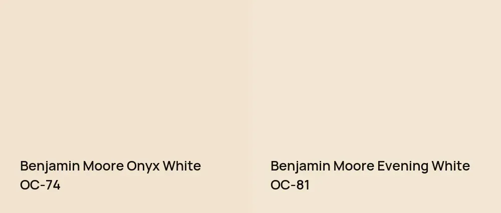 Benjamin Moore Onyx White OC-74 vs Benjamin Moore Evening White OC-81