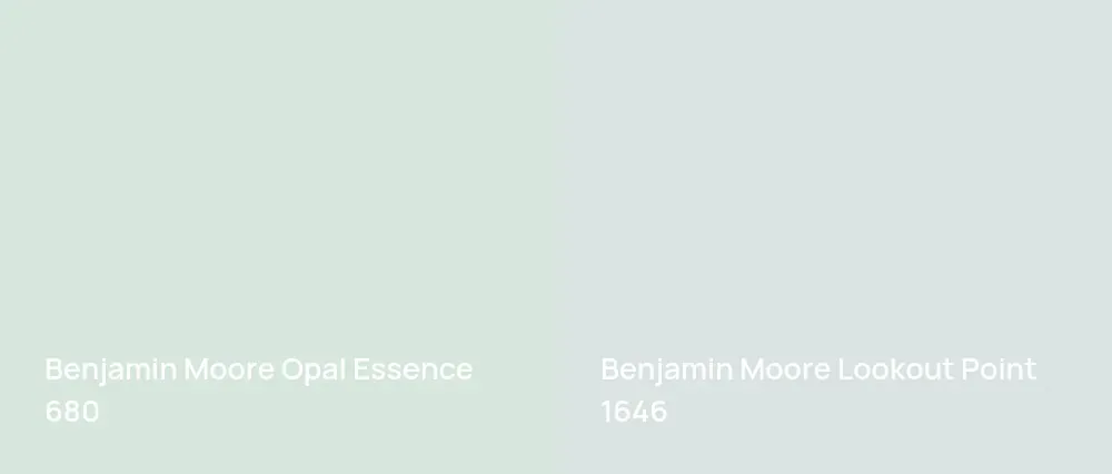 Benjamin Moore Opal Essence 680 vs Benjamin Moore Lookout Point 1646