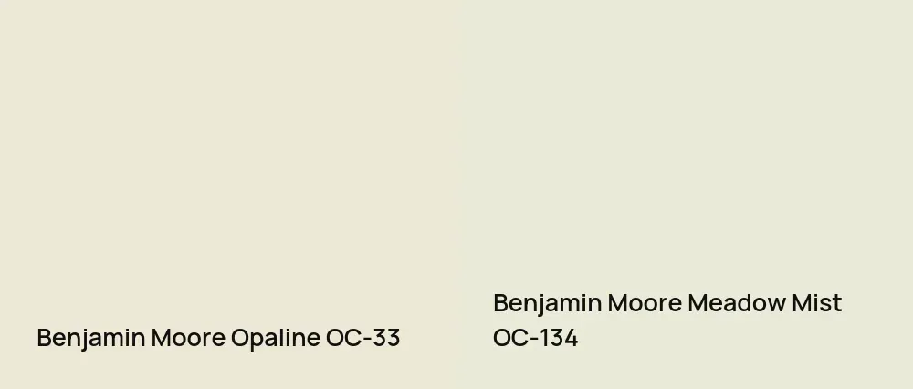 Benjamin Moore Opaline OC-33 vs Benjamin Moore Meadow Mist OC-134