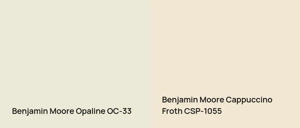 Benjamin Moore Opaline OC-33 vs Benjamin Moore Cappuccino Froth CSP-1055