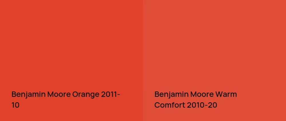 Benjamin Moore Orange 2011-10 vs Benjamin Moore Warm Comfort 2010-20