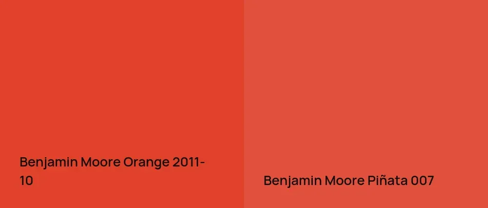 Benjamin Moore Orange 2011-10 vs Benjamin Moore Piñata 007